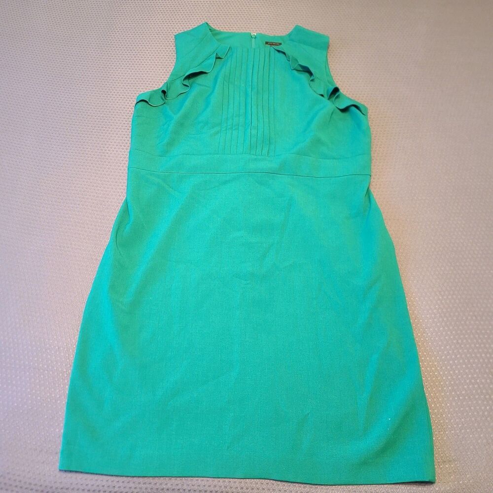 Ann Taylor Sleeveless Dress Size 18 Green Knee Length Zip Back